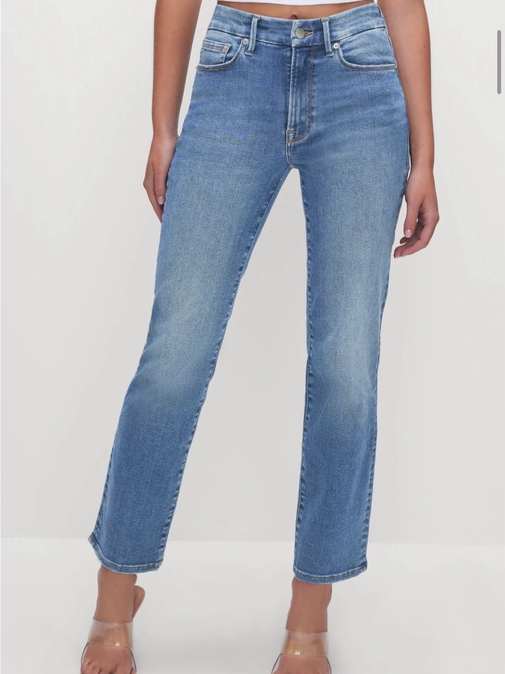 Good American Good Legs Ankle Straight Jeans, 4/27